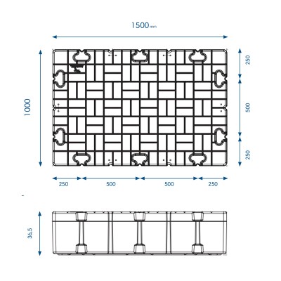 Ponton modulaire de 1m x 1,50m avec caches de finition